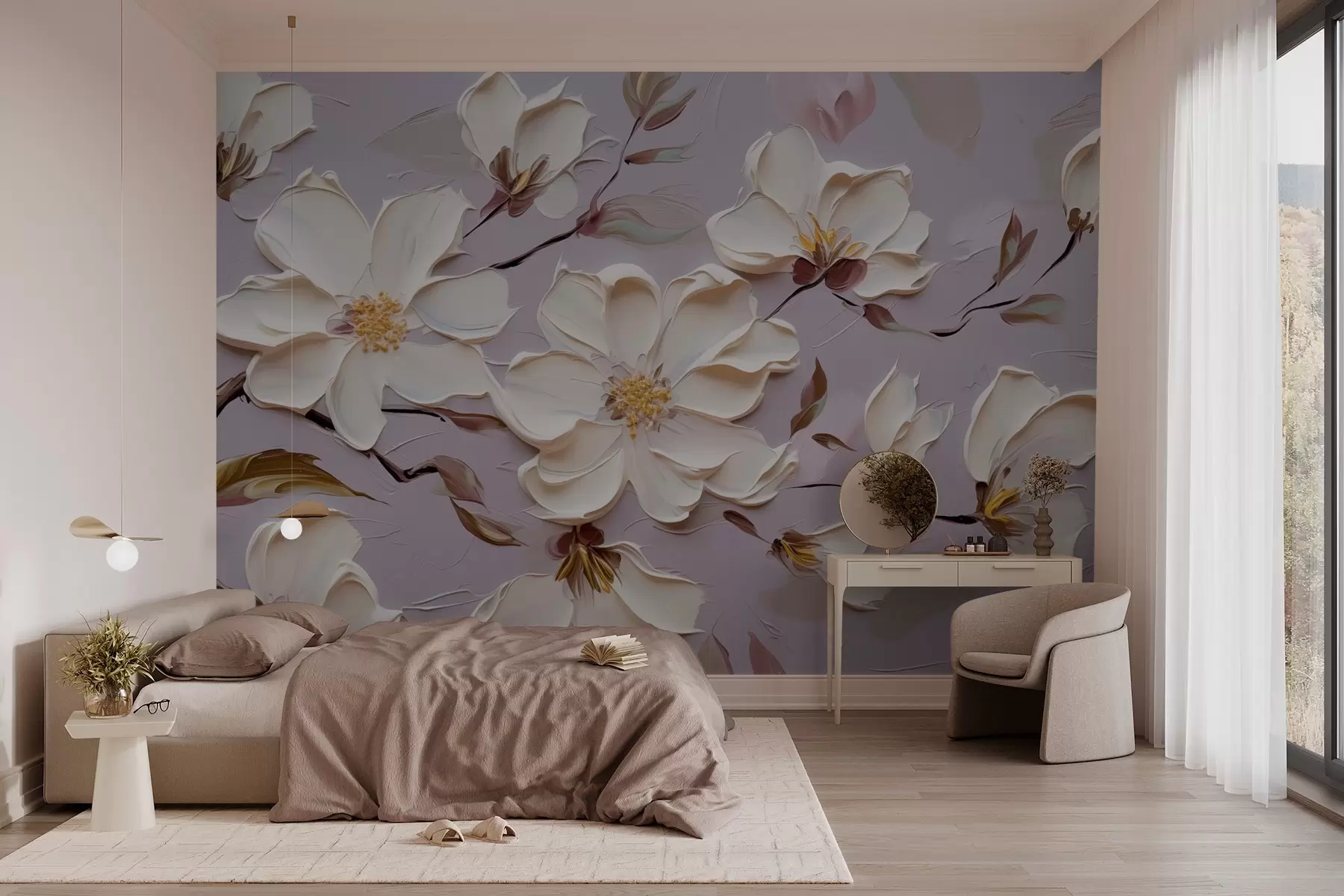 Fototapete Blumen Nachahmung Malerei w03571