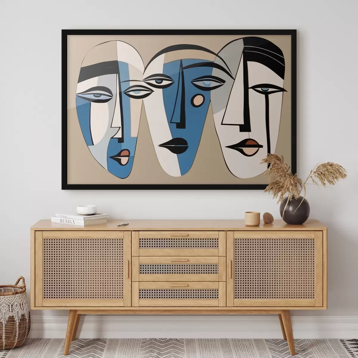 Poster Abstraktes Porträt einer Katze in geometrischem Stil f43526