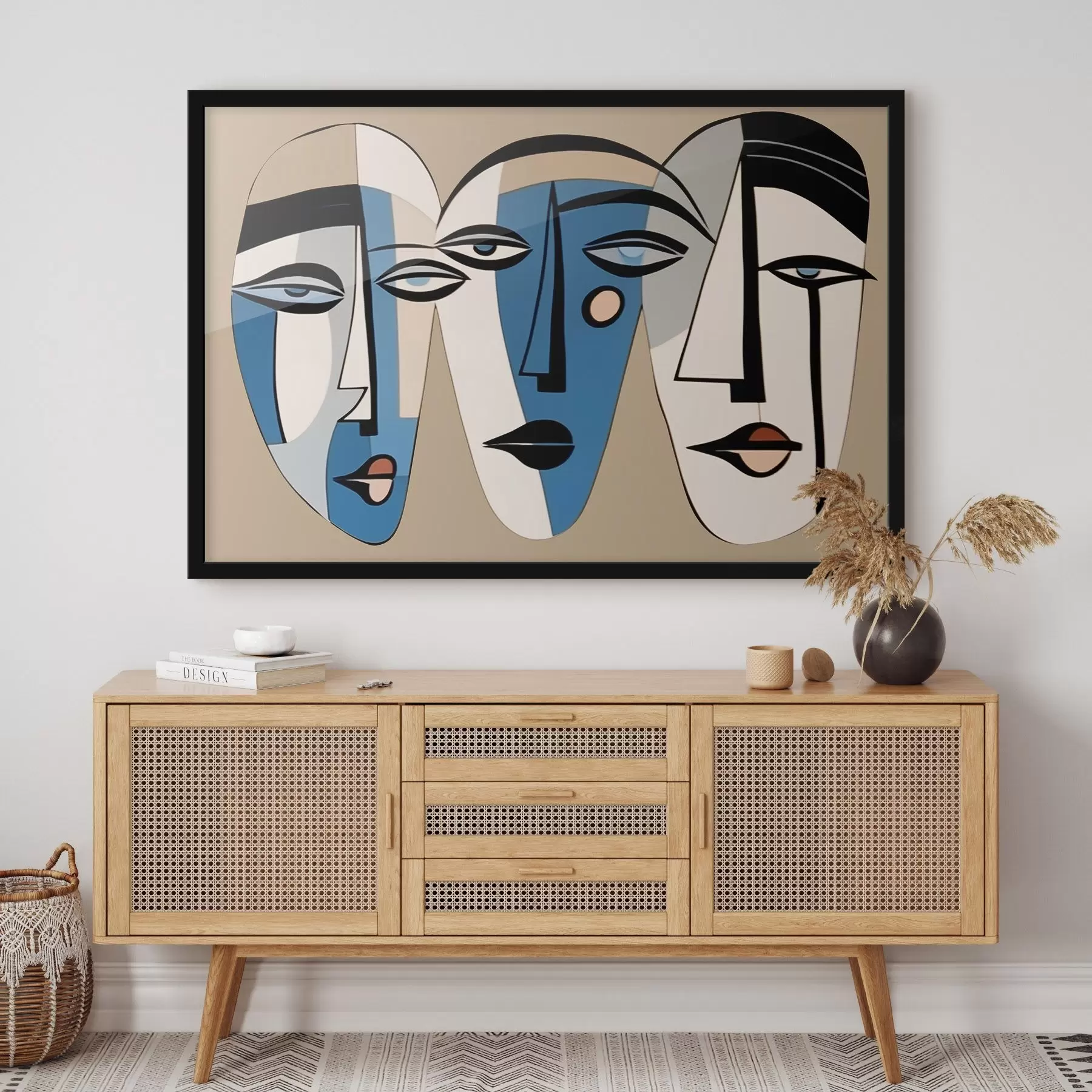 Fototapete Abstraktes Porträt einer Katze in geometrischem Stil f43526