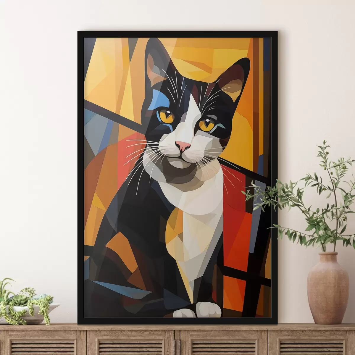 Poster Geometrische Gesichter f43528