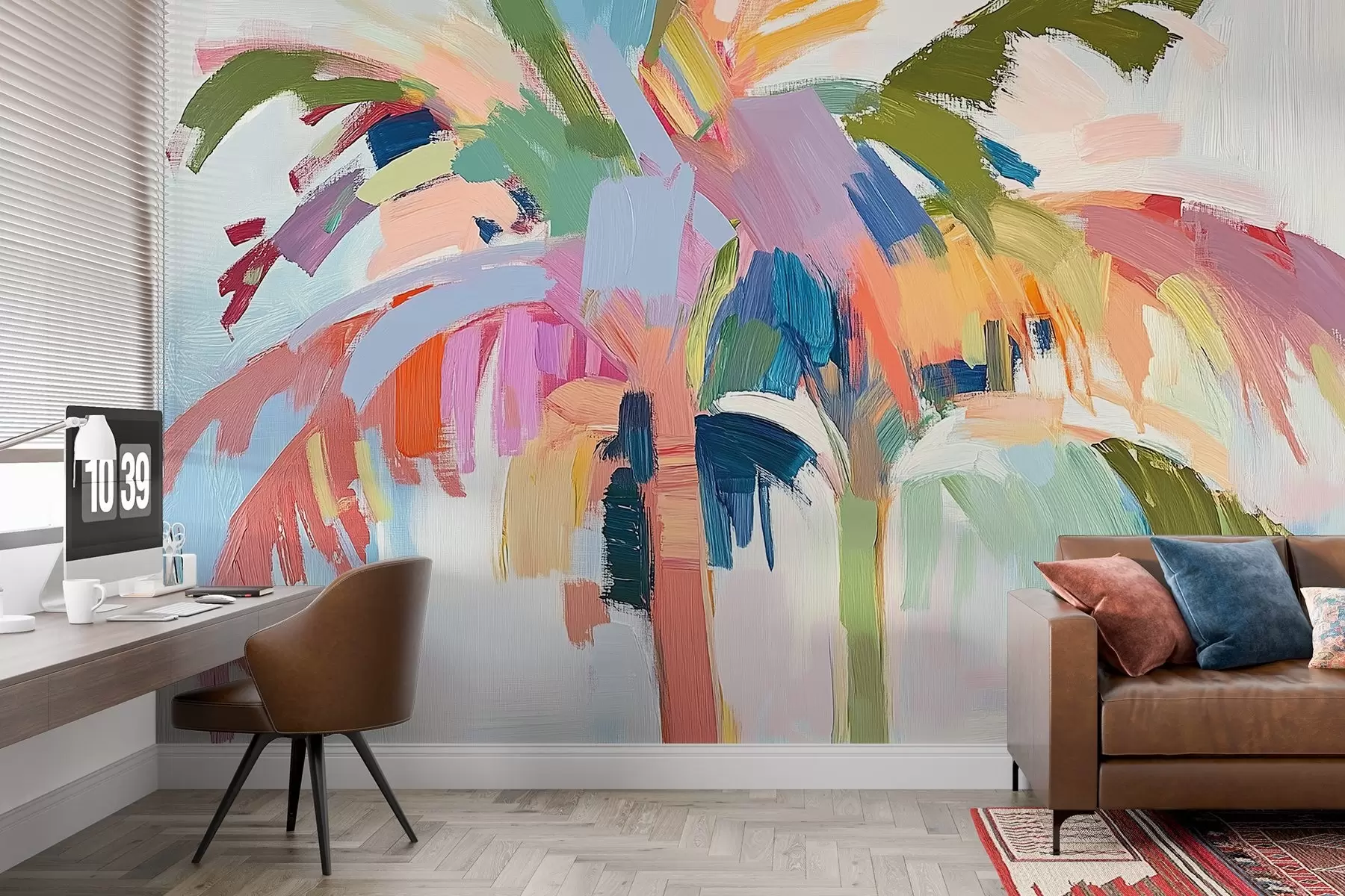 Fototapete Abstrakte bunte Palme w03578