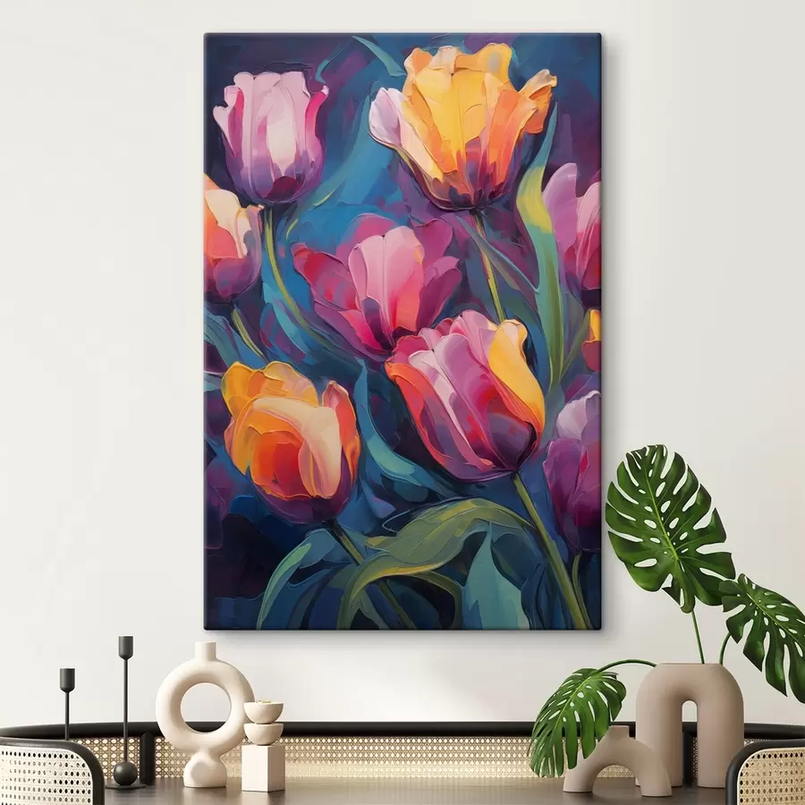 Wandbilder Tulpen in verschiedenen Farben s43551