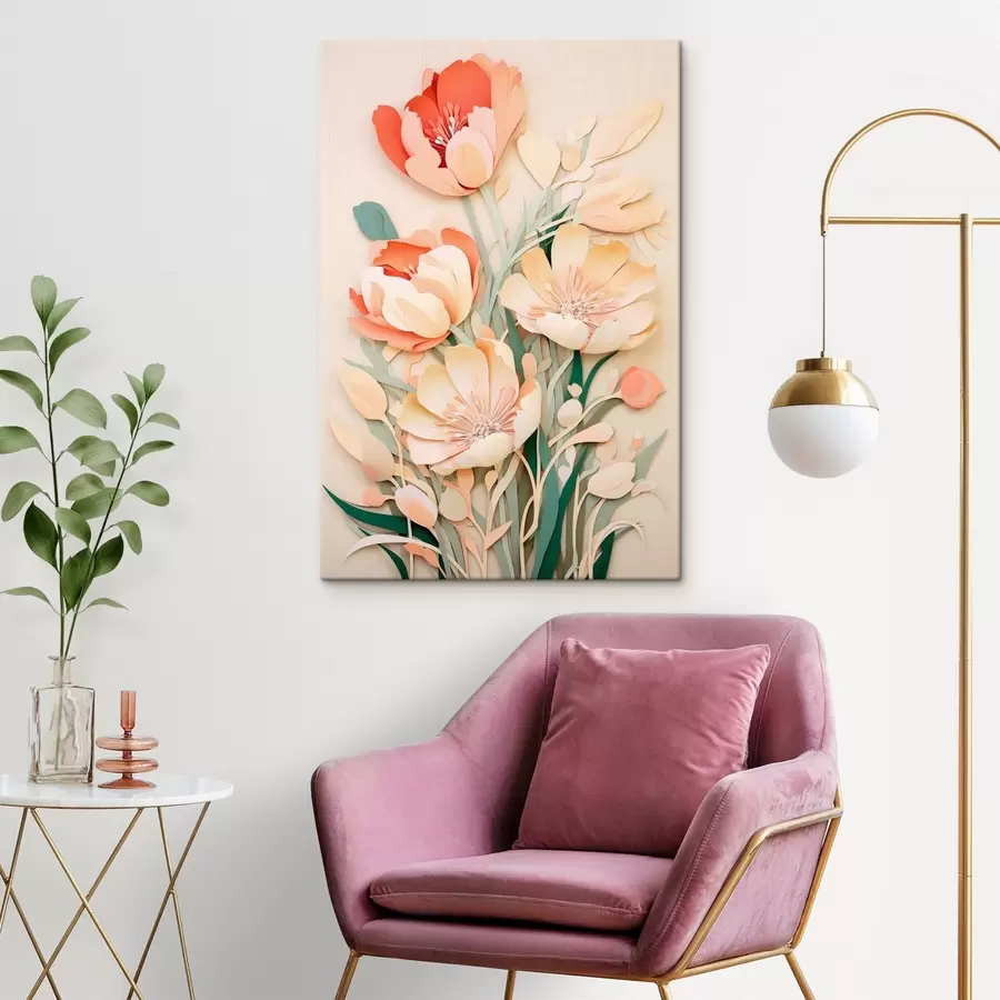 Wandbilder Zarte Papierblüten s43568