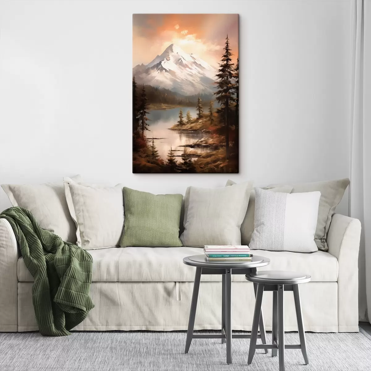 Wandbilder Naturblick auf die Berge, Fluss s43543