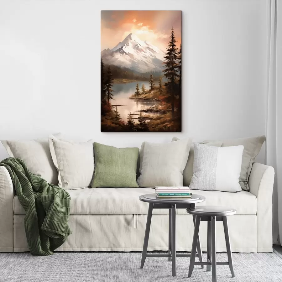 Wandbilder Naturblick auf die Berge, Fluss s43543