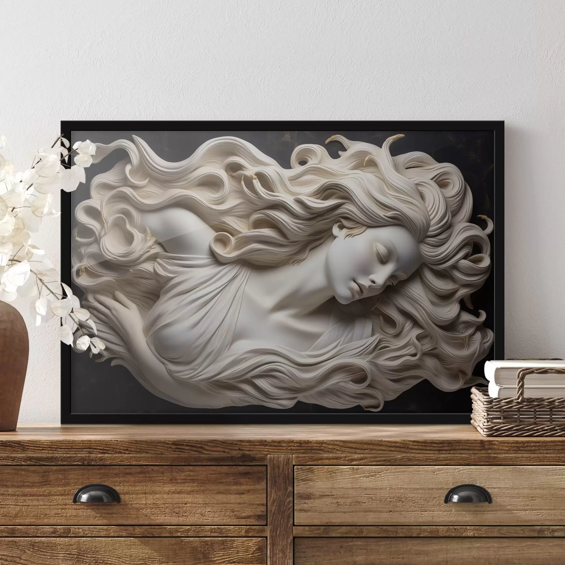 Wandbilder Simuliertes Flachrelief einer Frau f43546