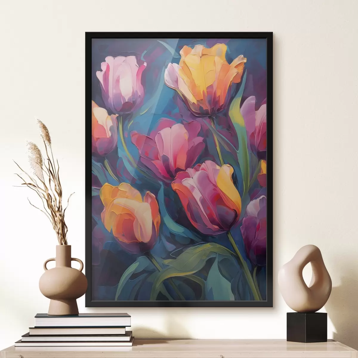 Poster Tulpen in verschiedenen Farben f43551
