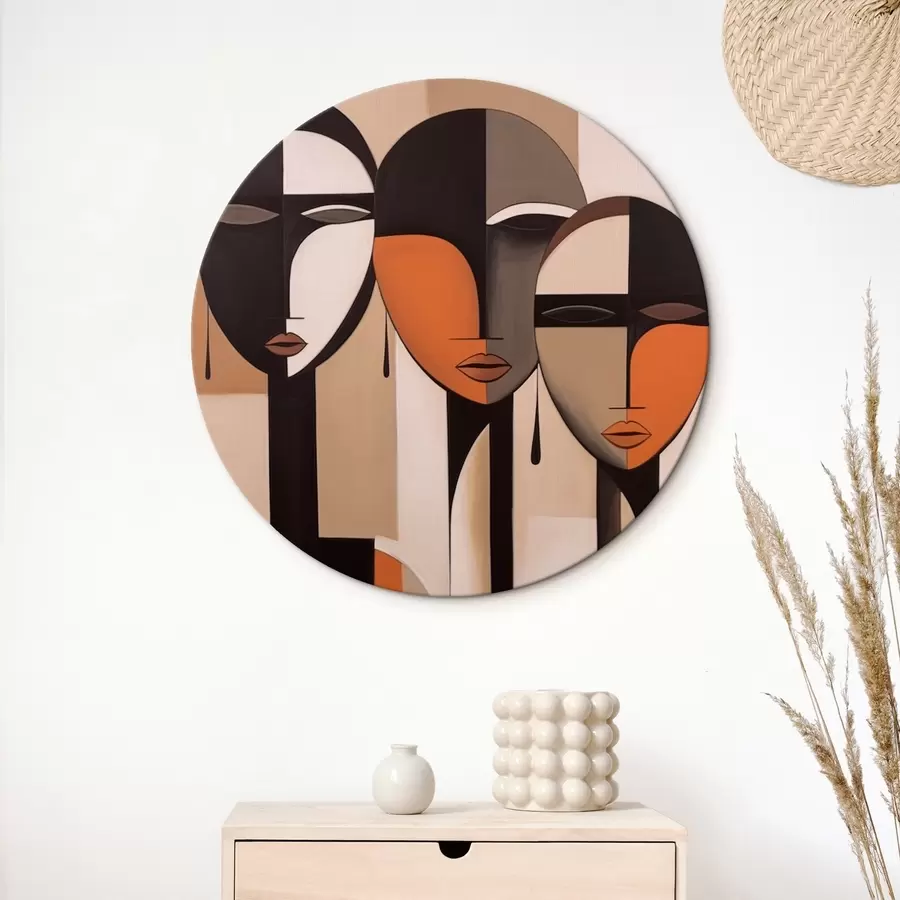 Wandbilder Abstrakte Gesichter in harmonischen Farben r43525