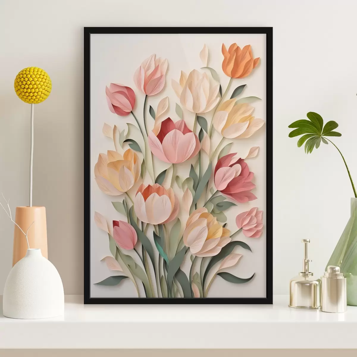 Poster Blühende Papiertulpen f43567