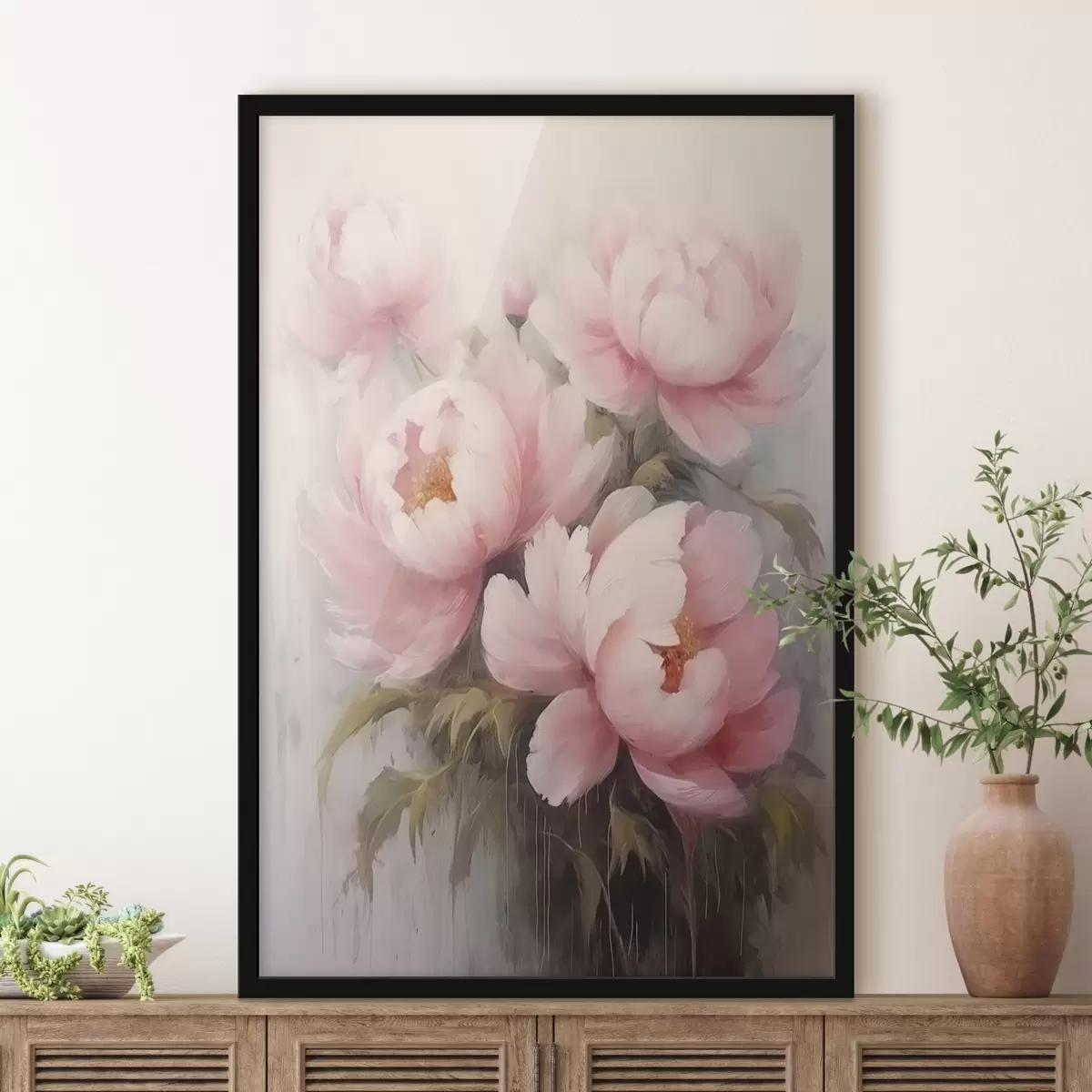 Poster Blüten in sanften Pastellfarben f43515