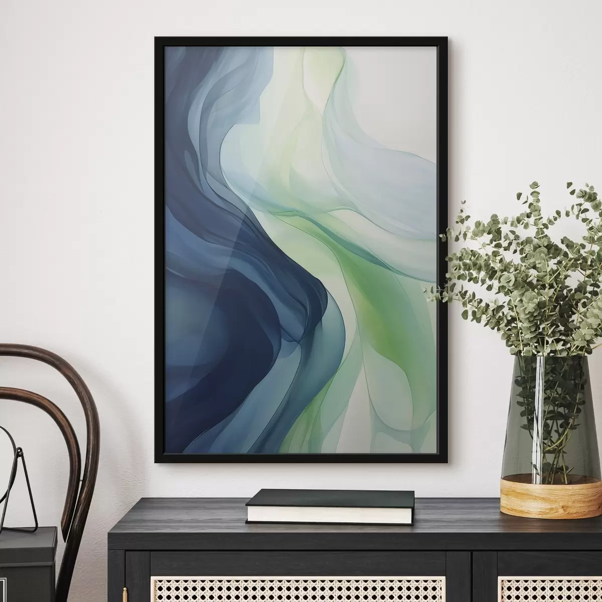 Poster Farbige Flecken in grüner und blauer Farbe f43580