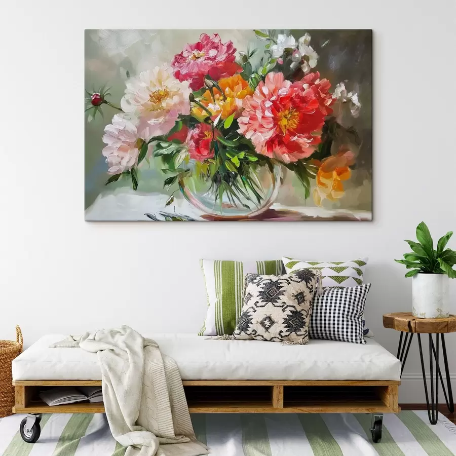 Wandbilder Große leuchtende Blumen in einer Vase s43907