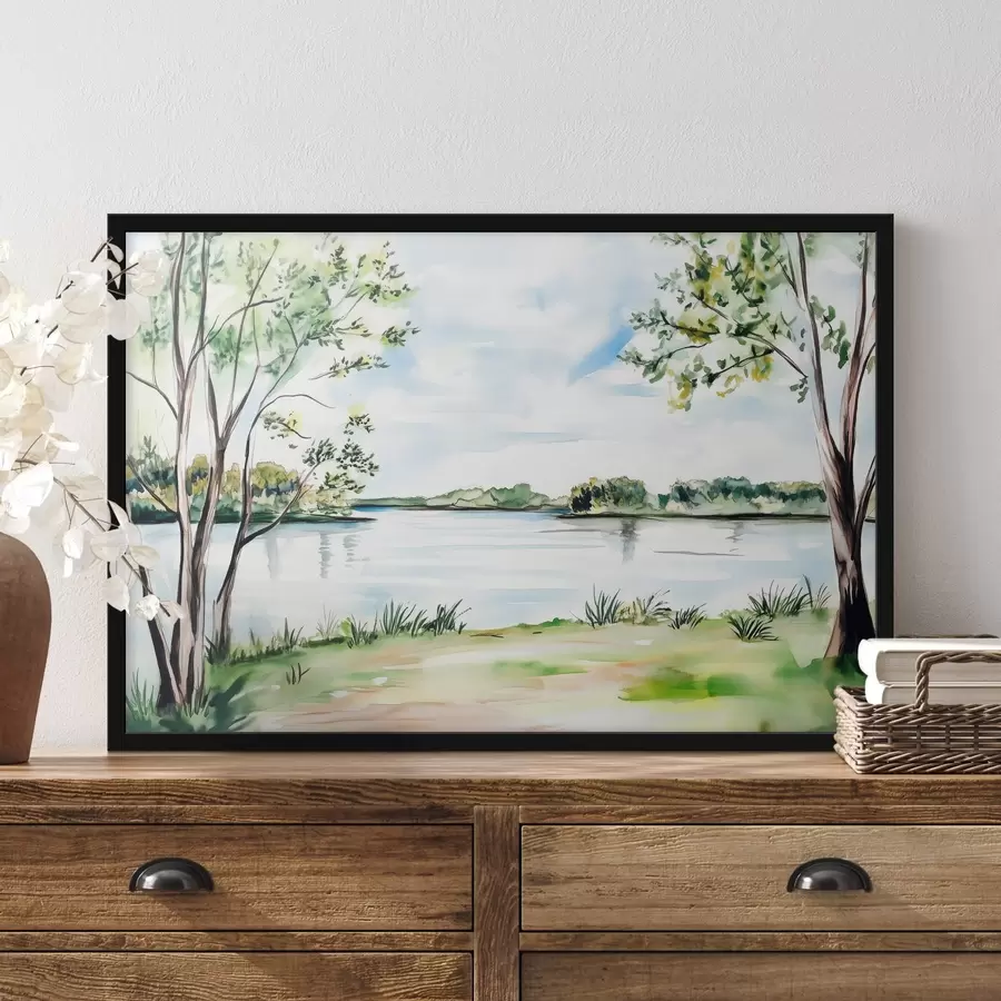 Fototapete Bäume am See f43921