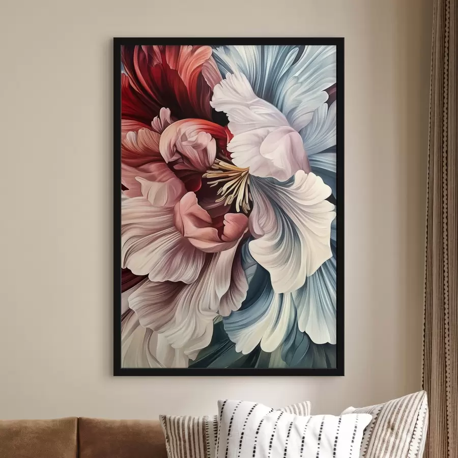 Fototapete Blaue und rote Blume f43905