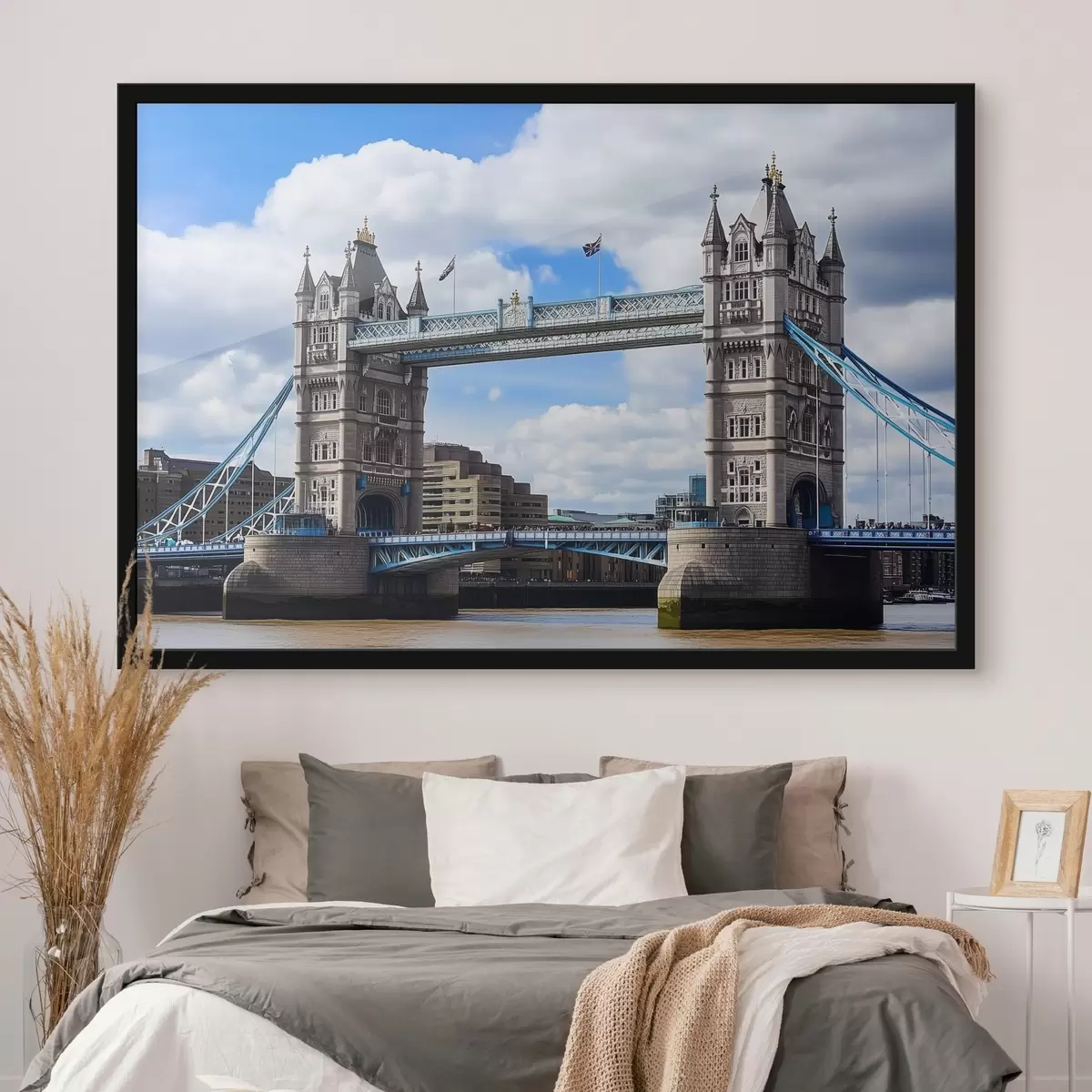 Poster Brücke unter blauem Himmel f43918