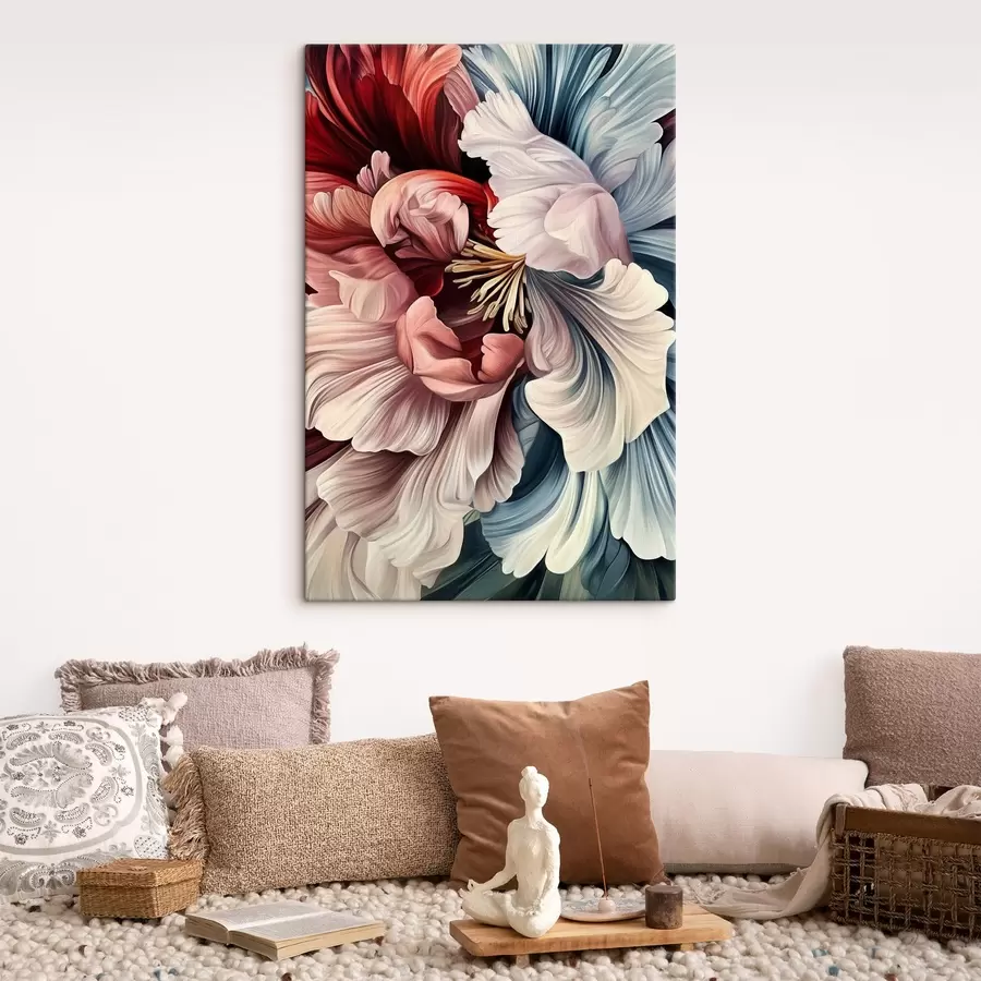 Wandbilder Blaue und rote Blume s43905