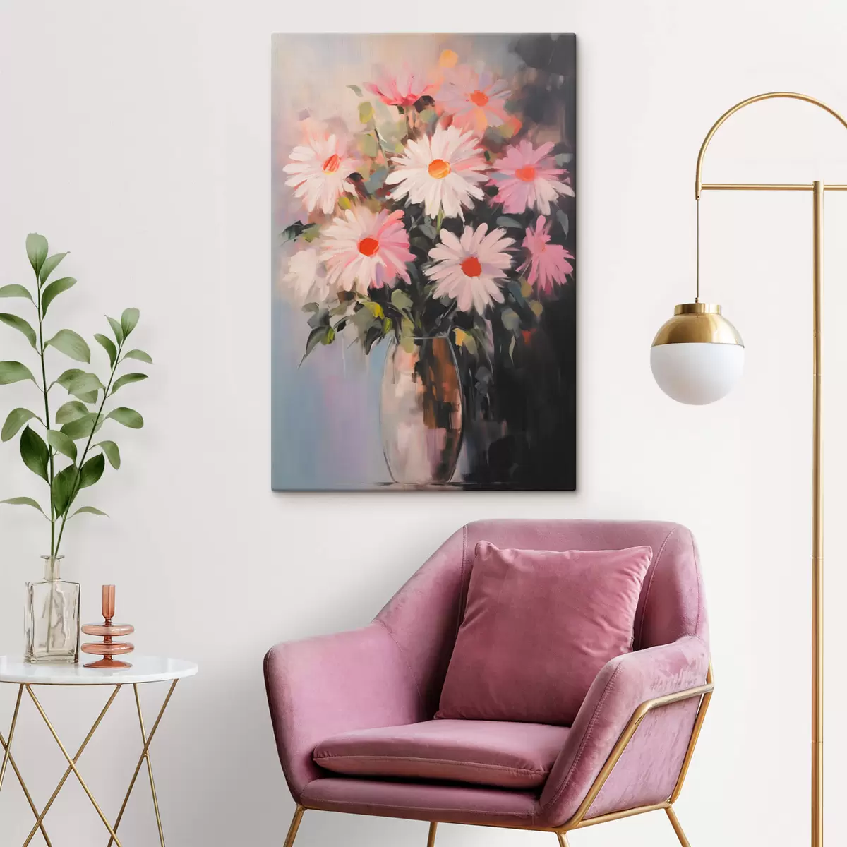 Wandbilder Ein Blumenstrauß in einer Vase s42997