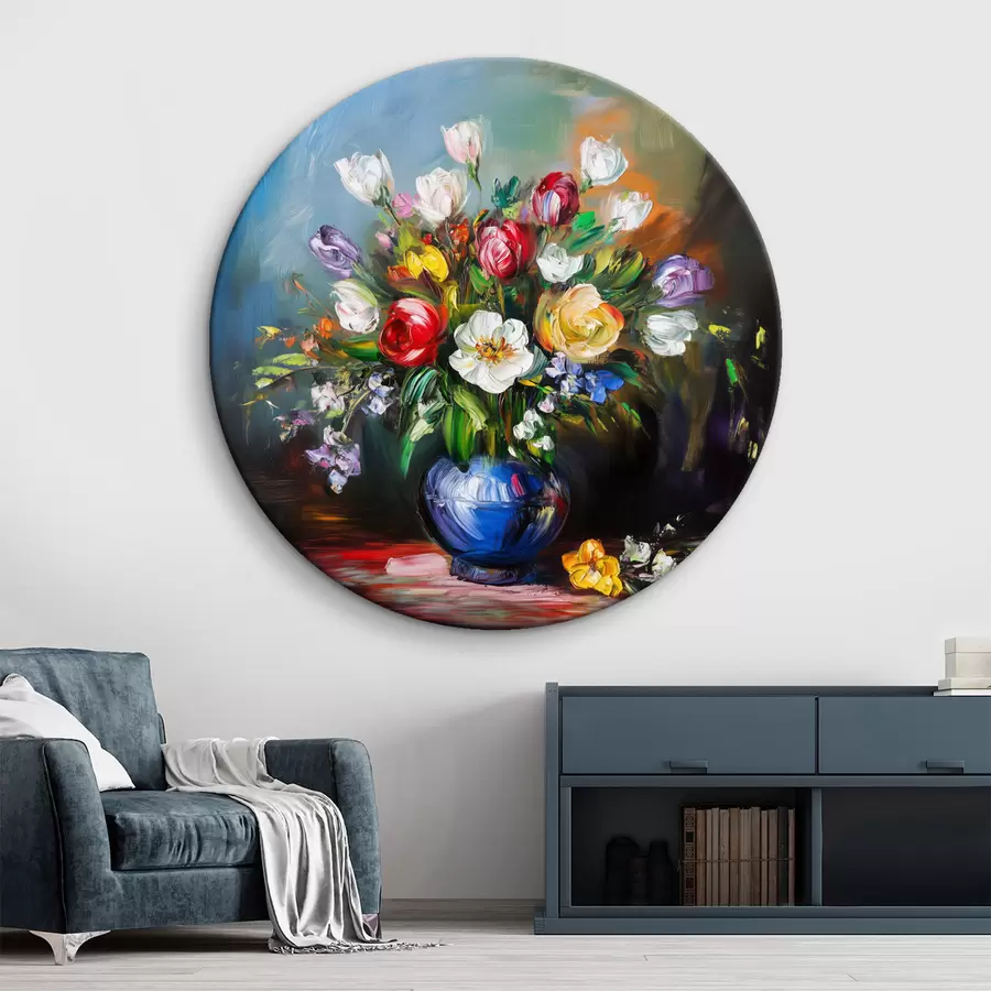 Wandbilder Blumenstrauß aus bunten Blumen r43911