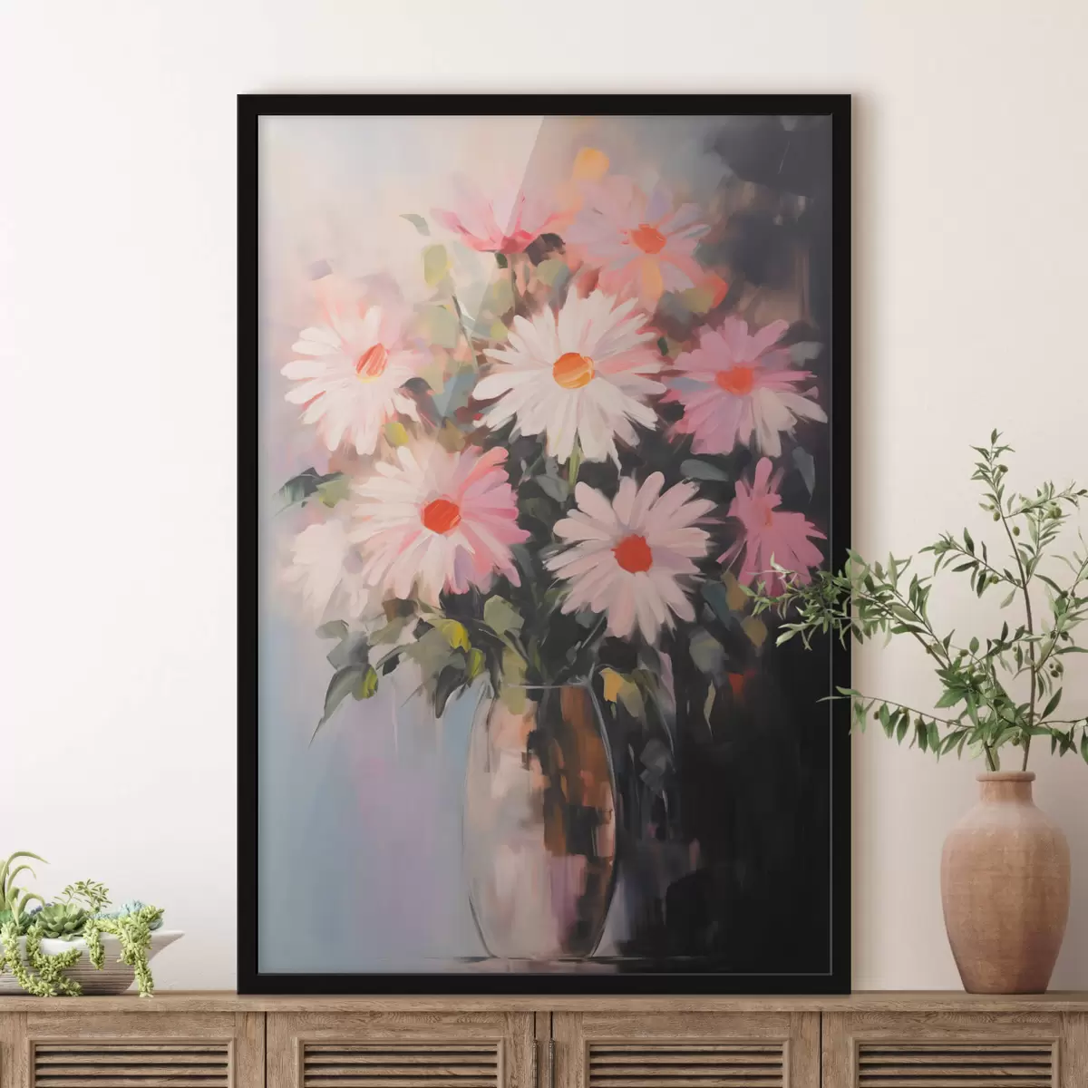 Poster Ein Blumenstrauß in einer Vase f42997