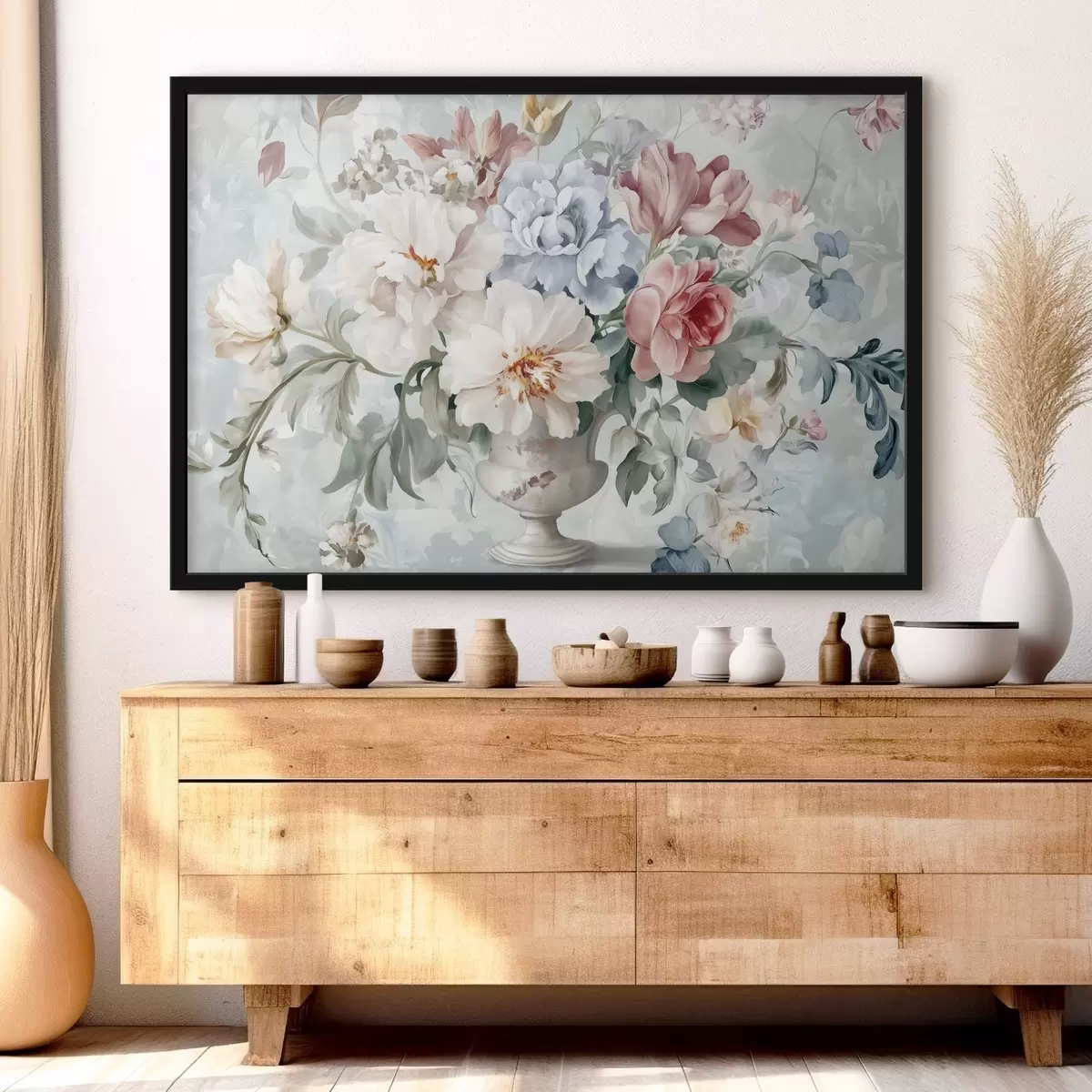 Poster Blumenstrauß aus üppigen Blumen f43914