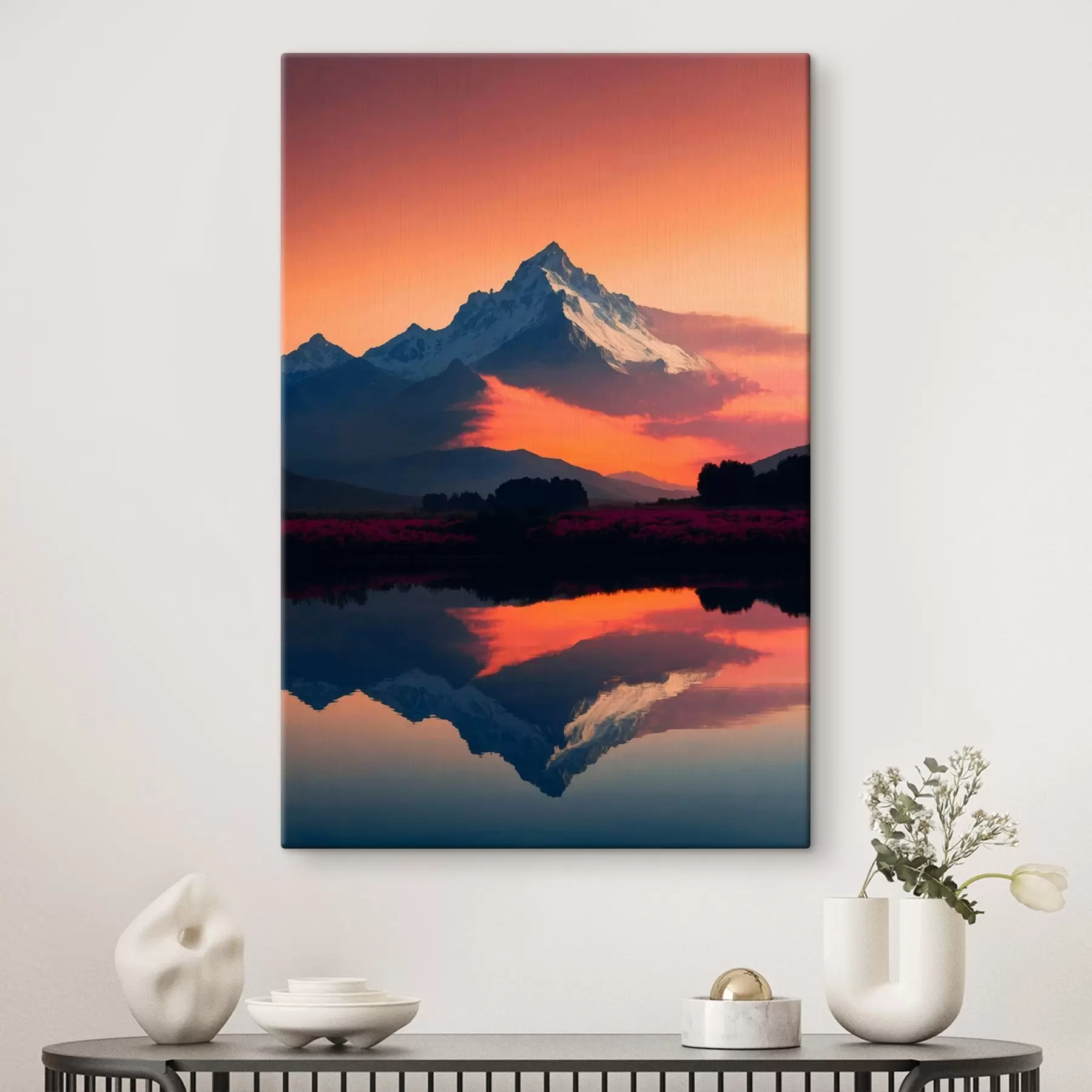 Wandbilder Großer schneebedeckter Berg s43465