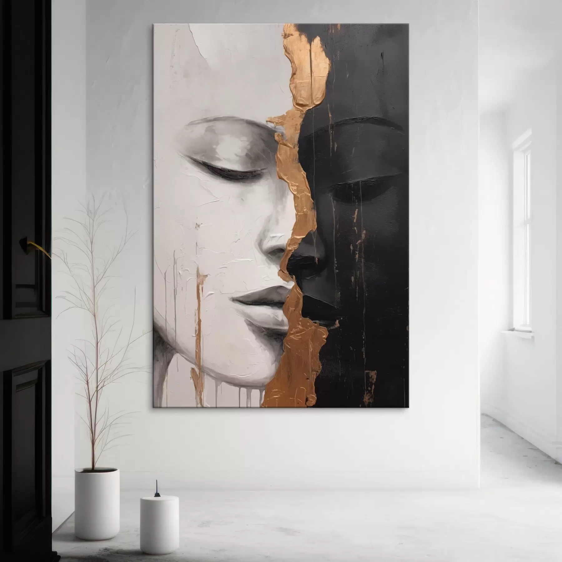 Fototapete Schwarze und weiße Gesichter s43471