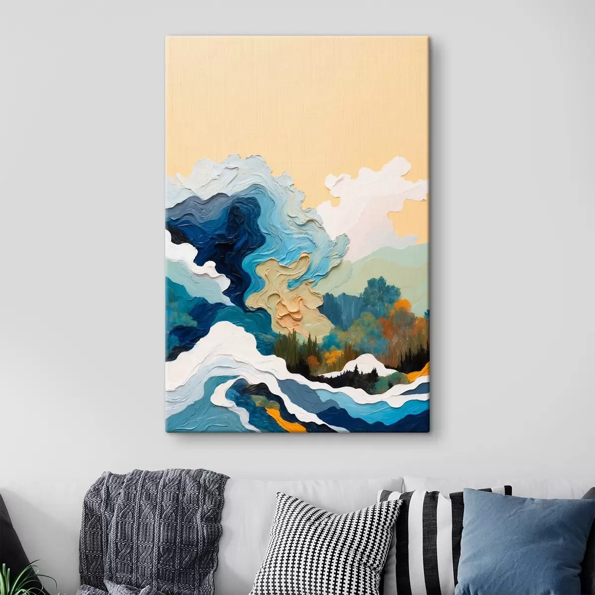 Wandbilder Abstrakter Wald im Stil der Ölmalerei s43452