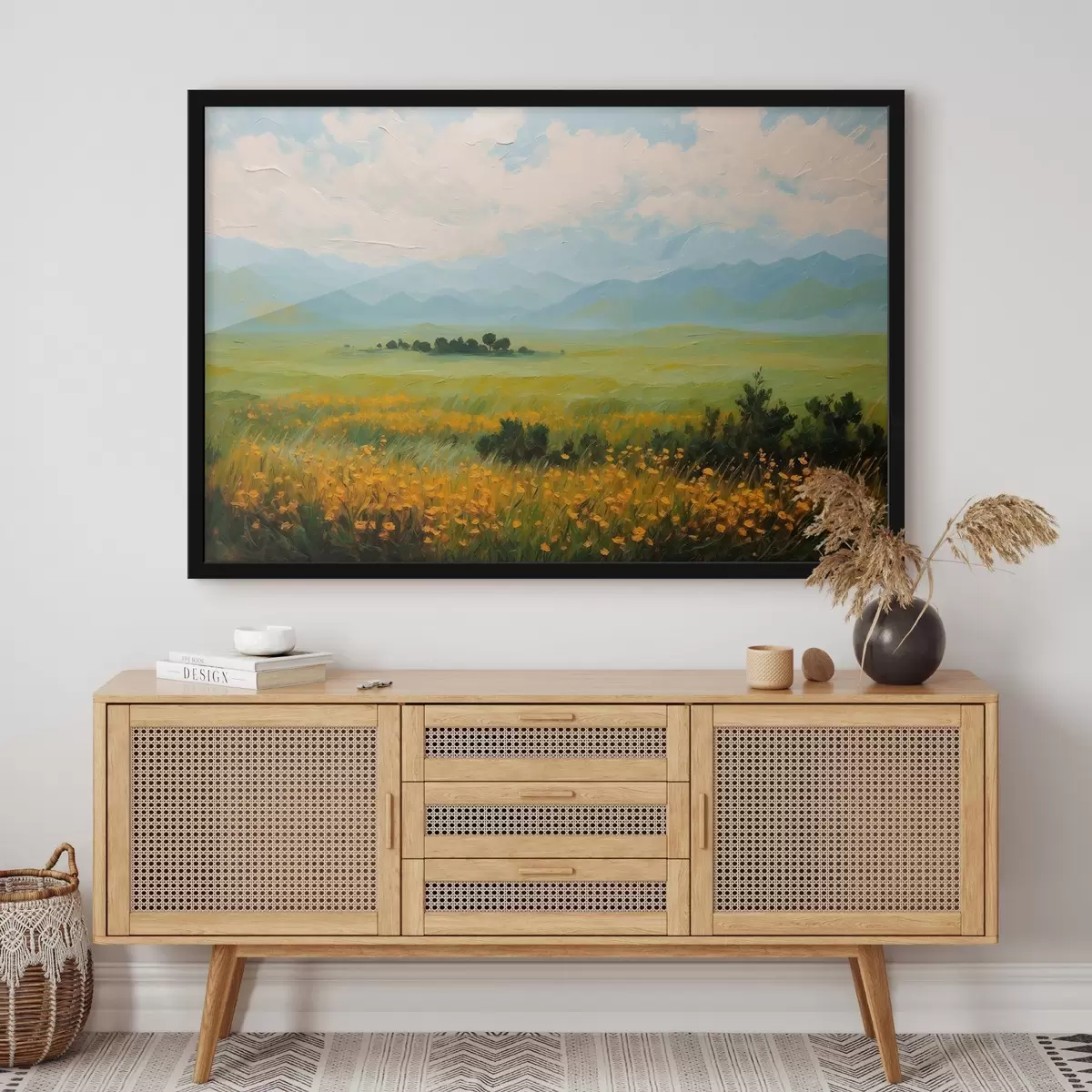 Poster Blumenfeld im Stil der Ölmalerei f43451