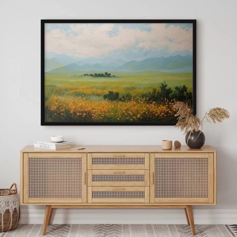 Wandbilder Blumenfeld im Stil der Ölmalerei f43451