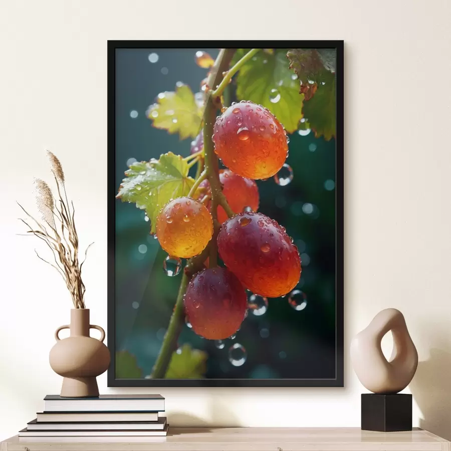 Fototapete Weintrauben mit Tautropfen f43872