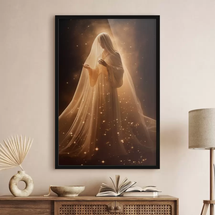 Fototapete Mädchen im Kleid auf dunklem Hintergrund f43470