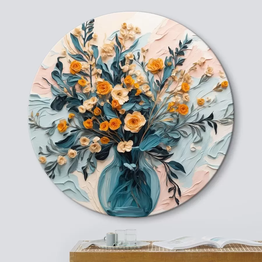 Wandbilder Blumen in transparenter Vase im Stil der Ölmalerei r43443
