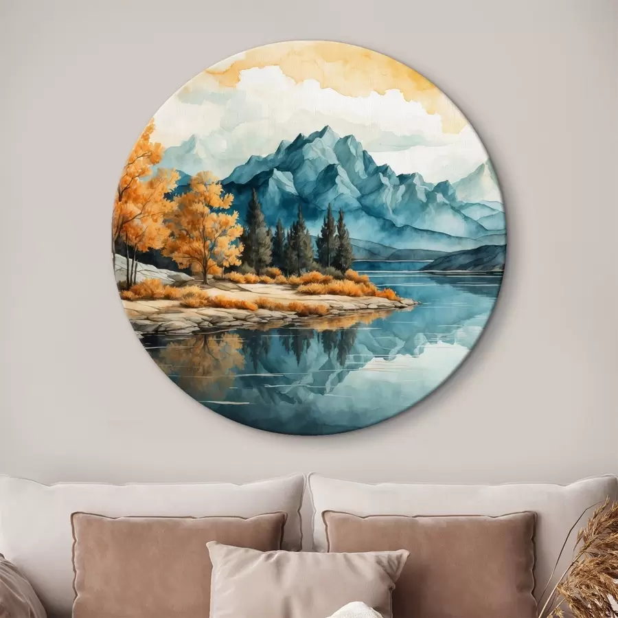 Wandbilder Fluss, der in die Berge führt r43450