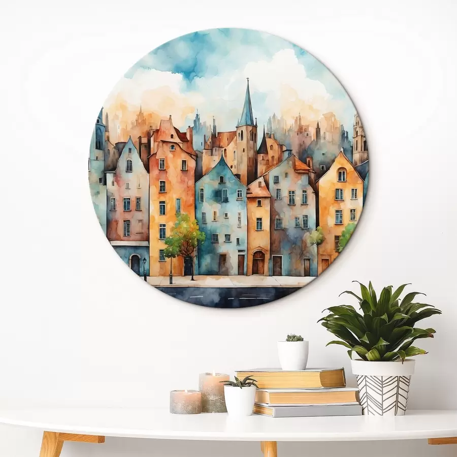 Wandbilder Europäische Stadt im Stil Aquarellmalerei r43441