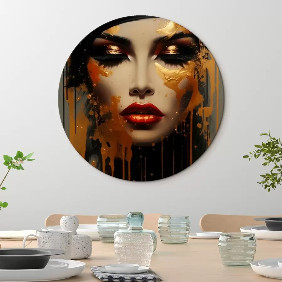 Wandbilder Gesicht eines Mädchens mit gelber Farbe r43468