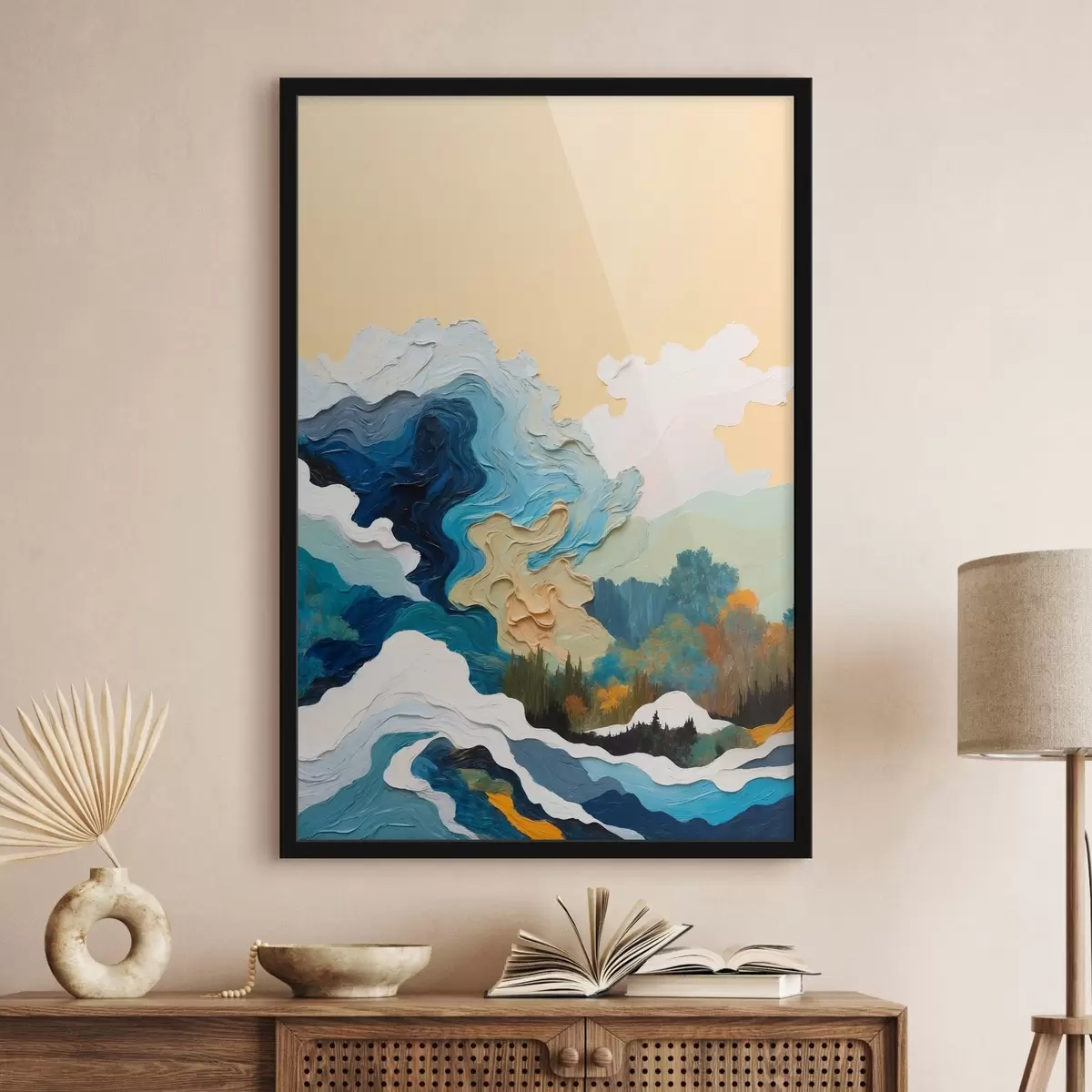 Poster Abstrakter Wald im Stil der Ölmalerei f43452