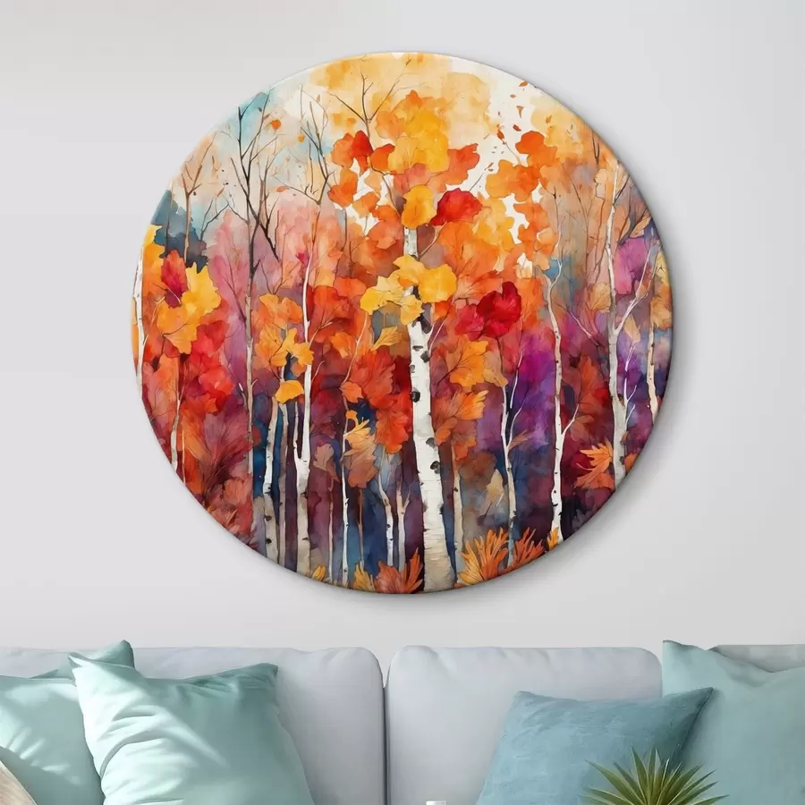 Wandbilder Birkenwald im Stil der Aquarellmalerei r43447