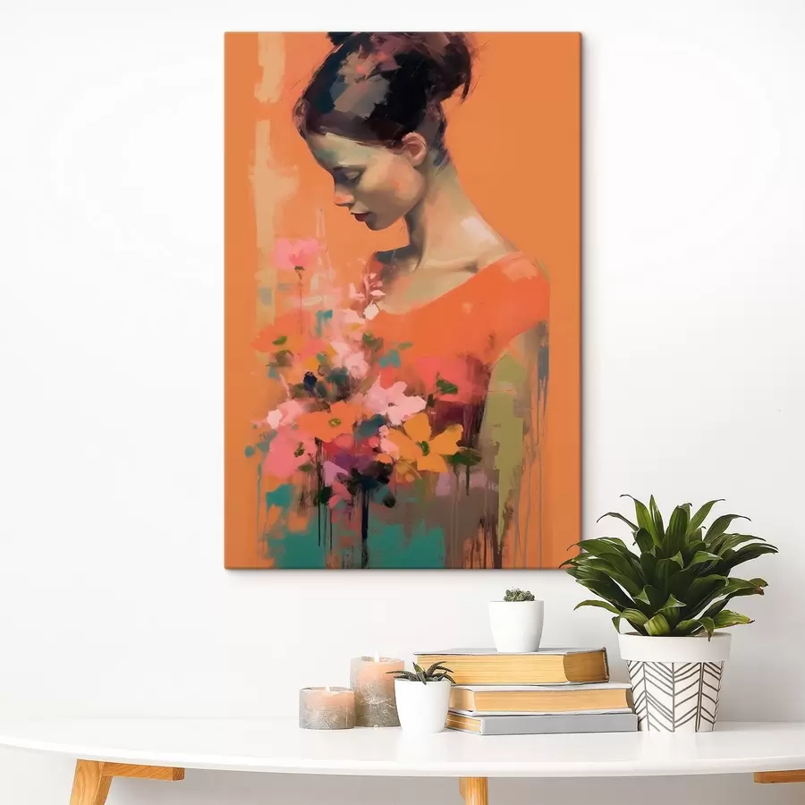 Wandbilder Mädchen und Blumen s43933