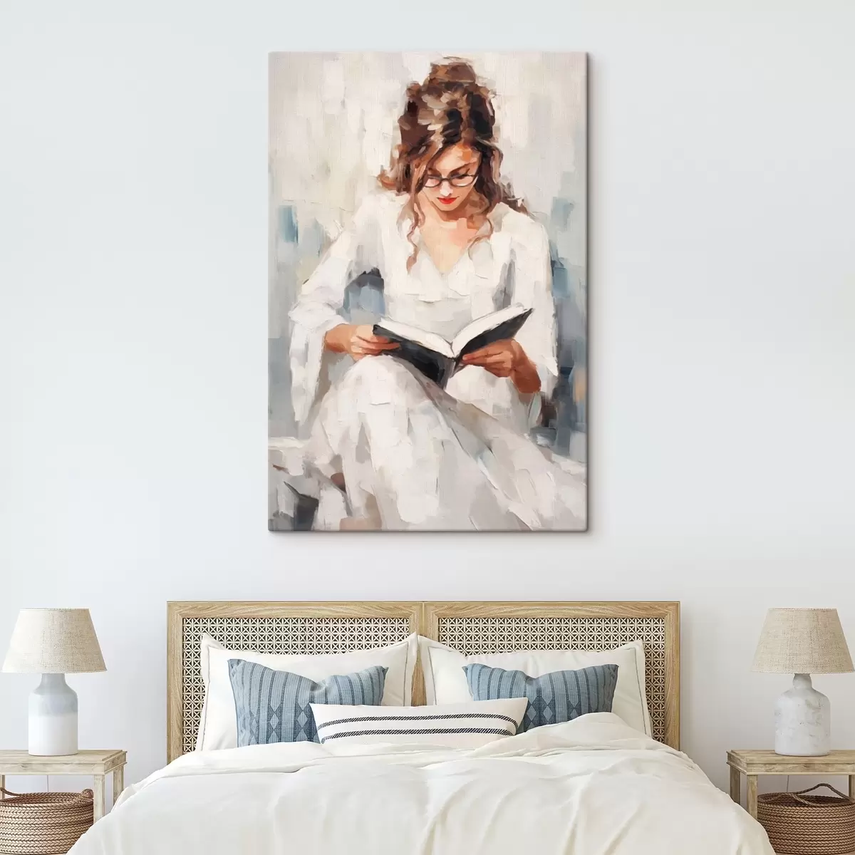 Wandbilder Mädchen mit einem Buch s43937