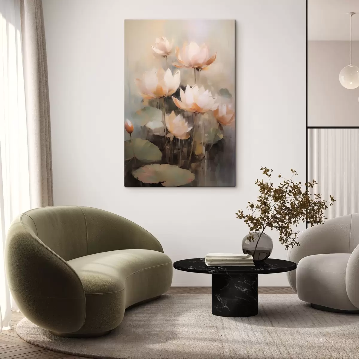 Wandbilder Seerosen Blumen s43482