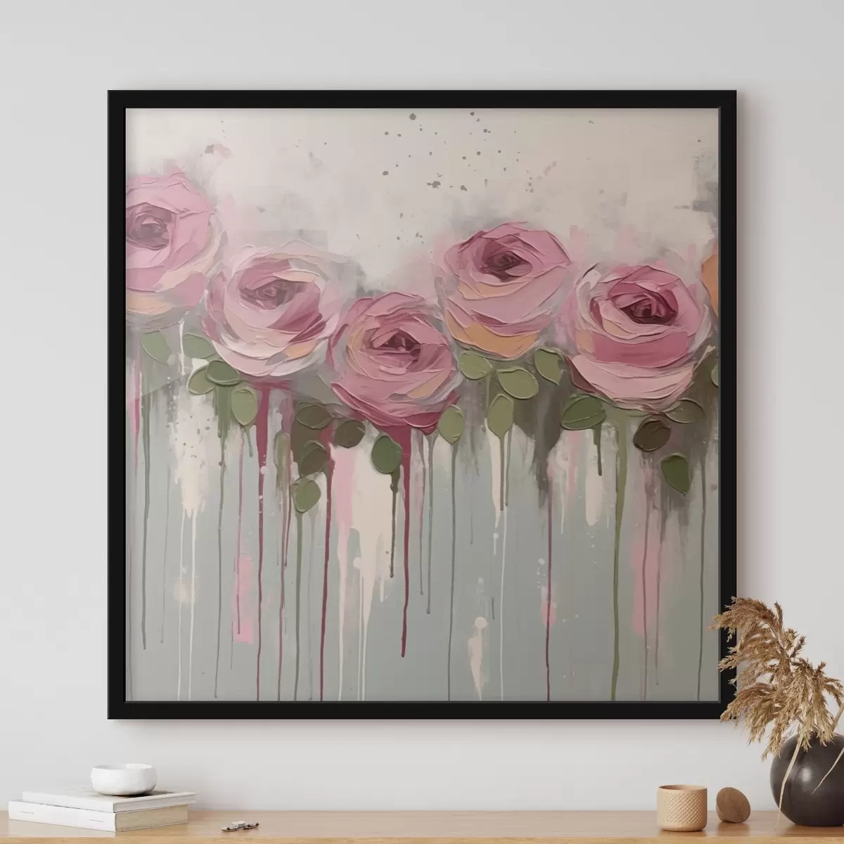 Poster Rosa Blumen Abstraktion f43934