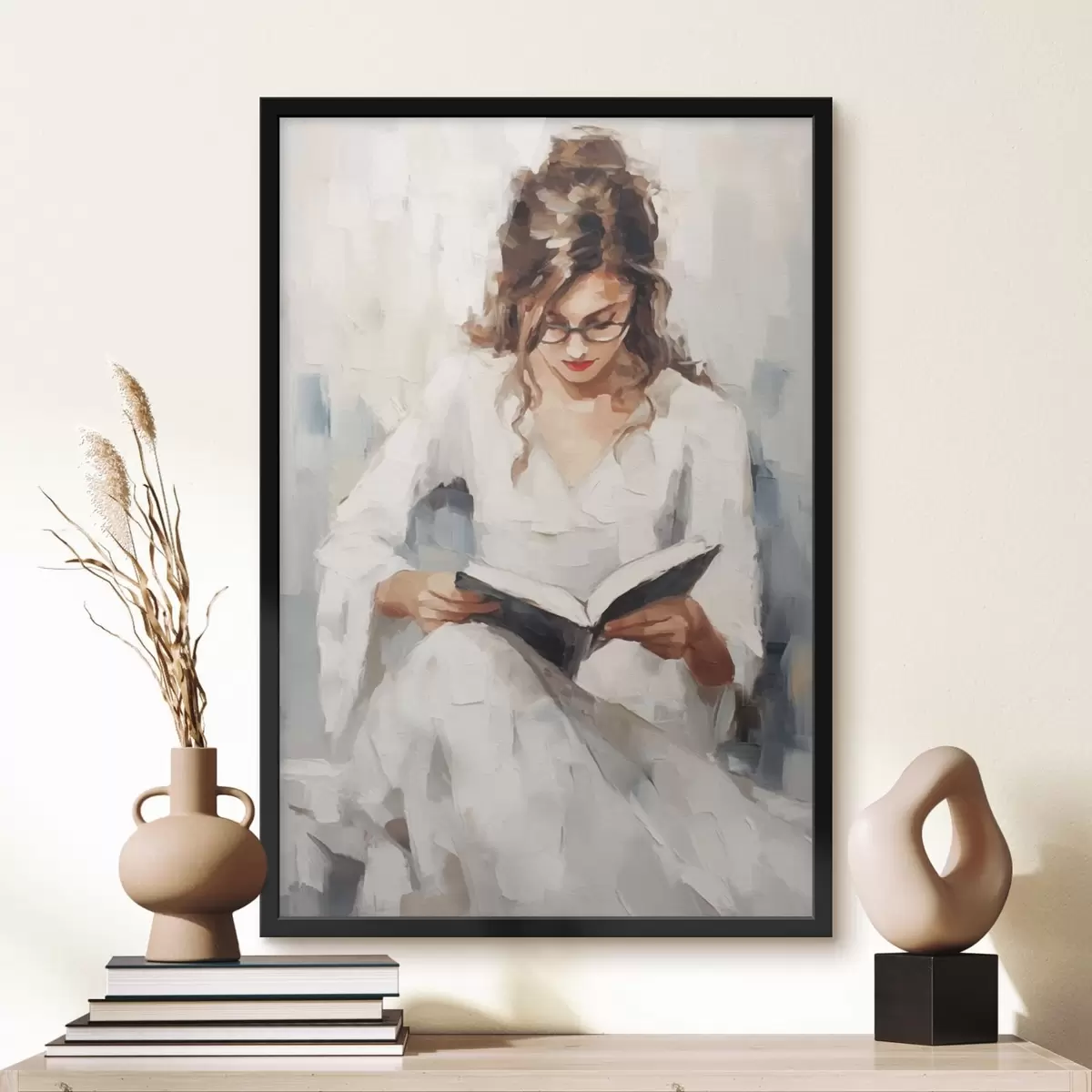 Poster Mädchen mit einem Buch f43937