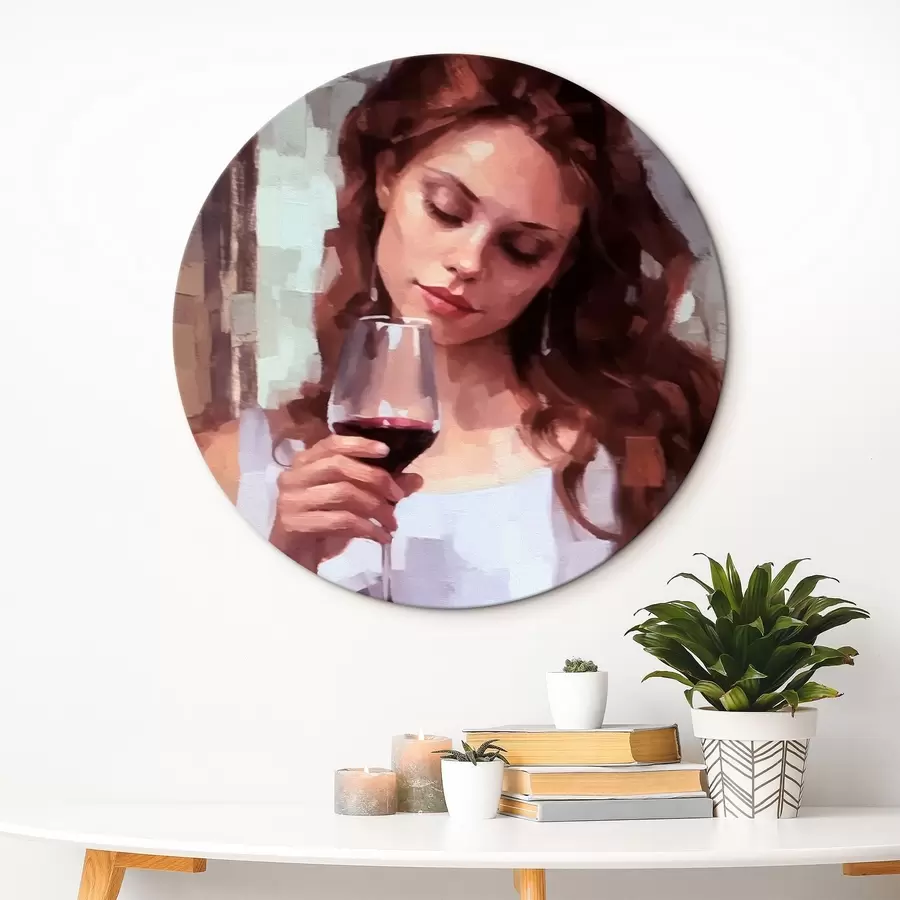 Wandbilder Mädchen mit Wein r43936