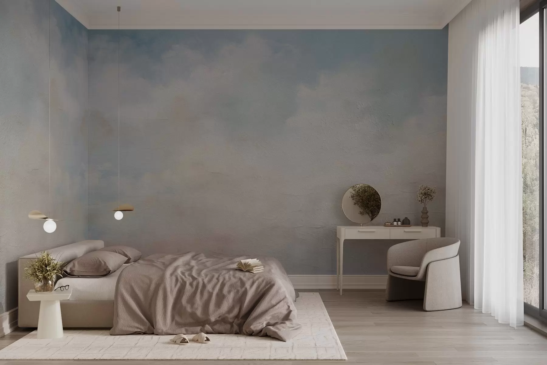 Fototapete Abstrakter Himmel mit Wolken im Grunge-Stil w03603