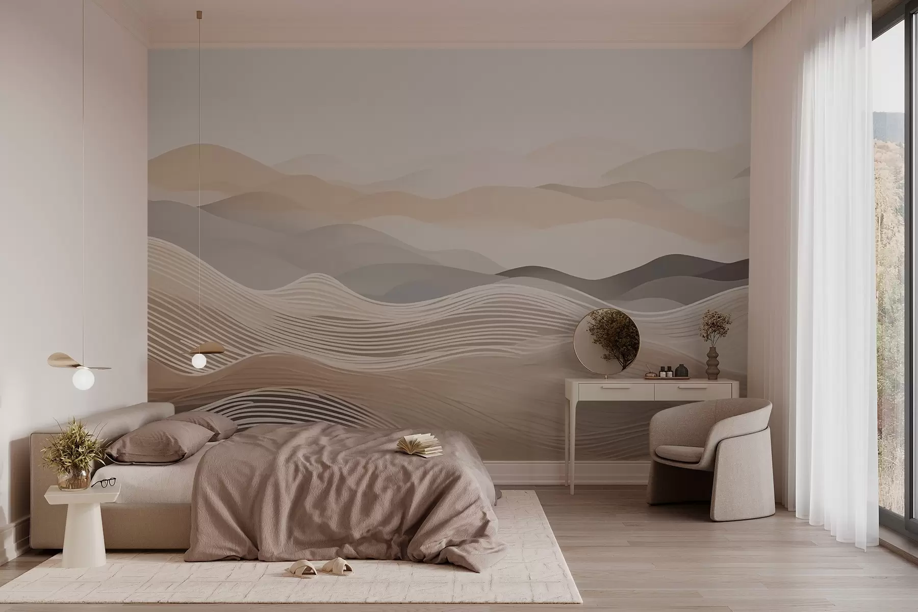 Fototapete Abstrakte Linien in Form von Wellen w03612