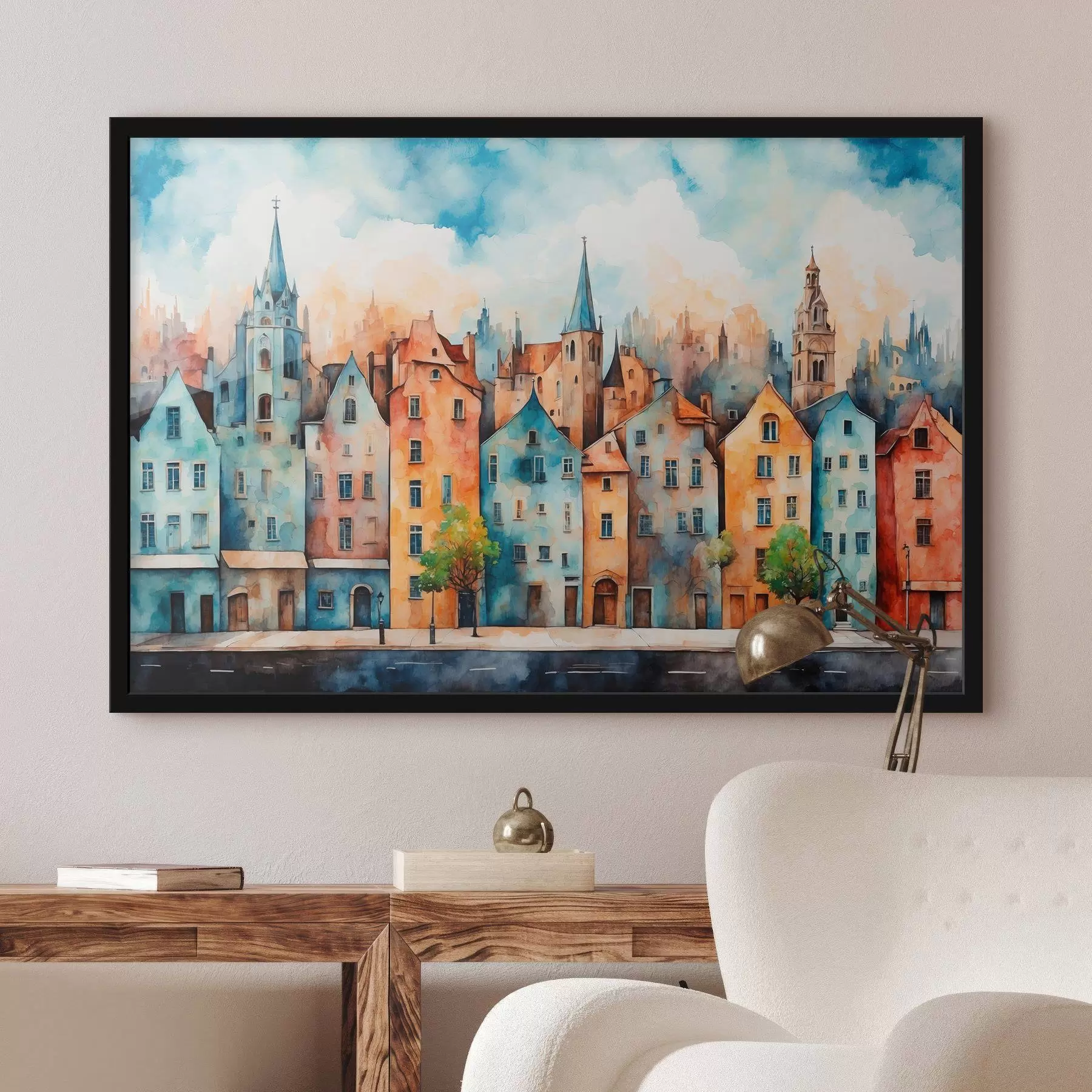 Wandbilder Europäische Stadt im Stil Aquarellmalerei f43441