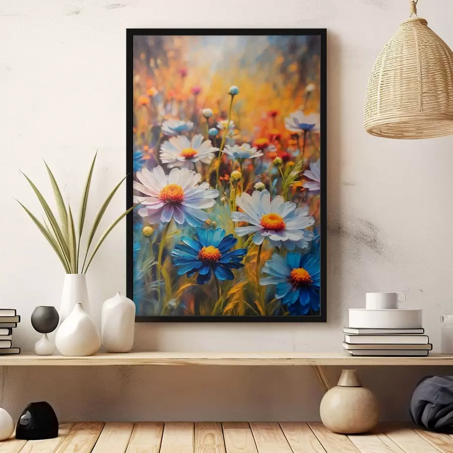 Fototapete Feld der Gänseblümchen f43869