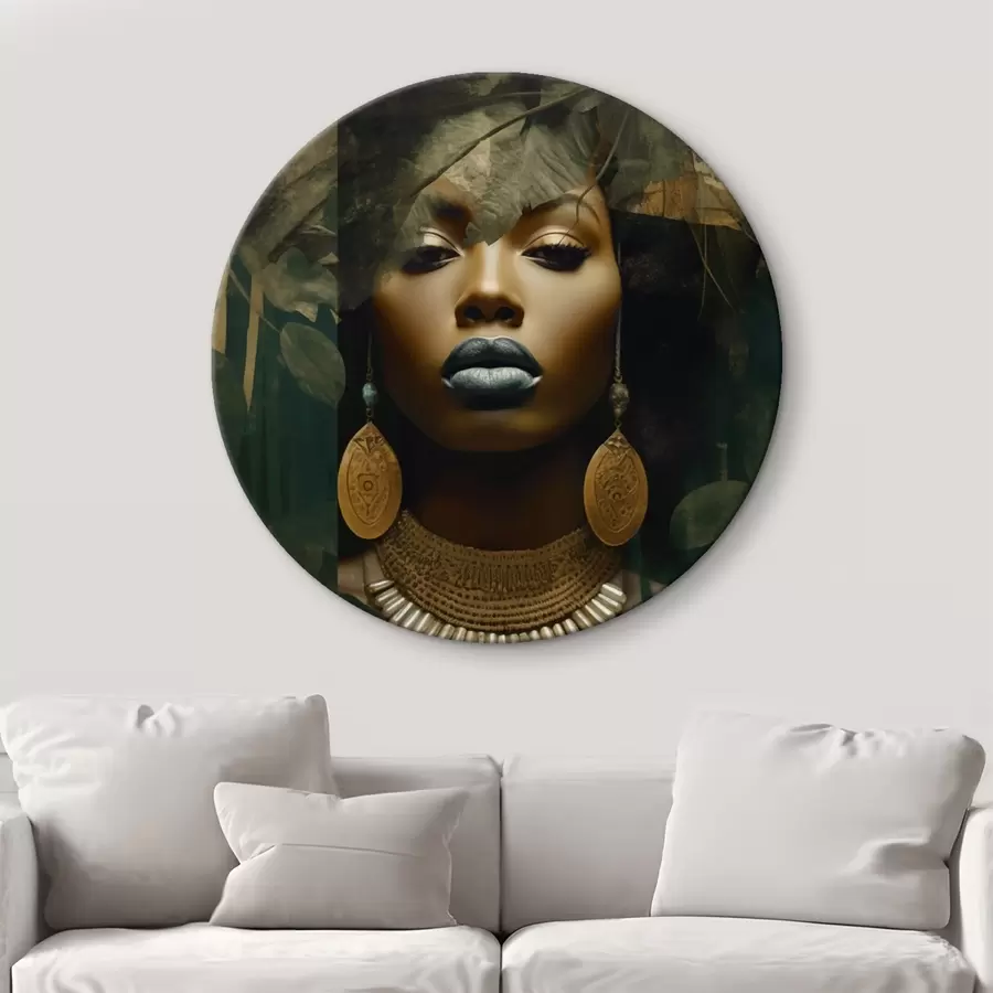 Wandbilder Gesicht eines Mädchens auf abstraktem Waldhintergrund r43466