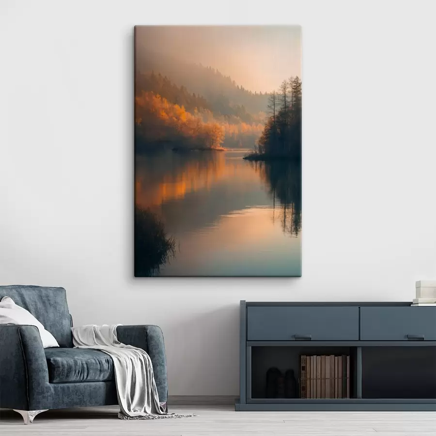 Wandbilder Ein See inmitten des Waldes s43464