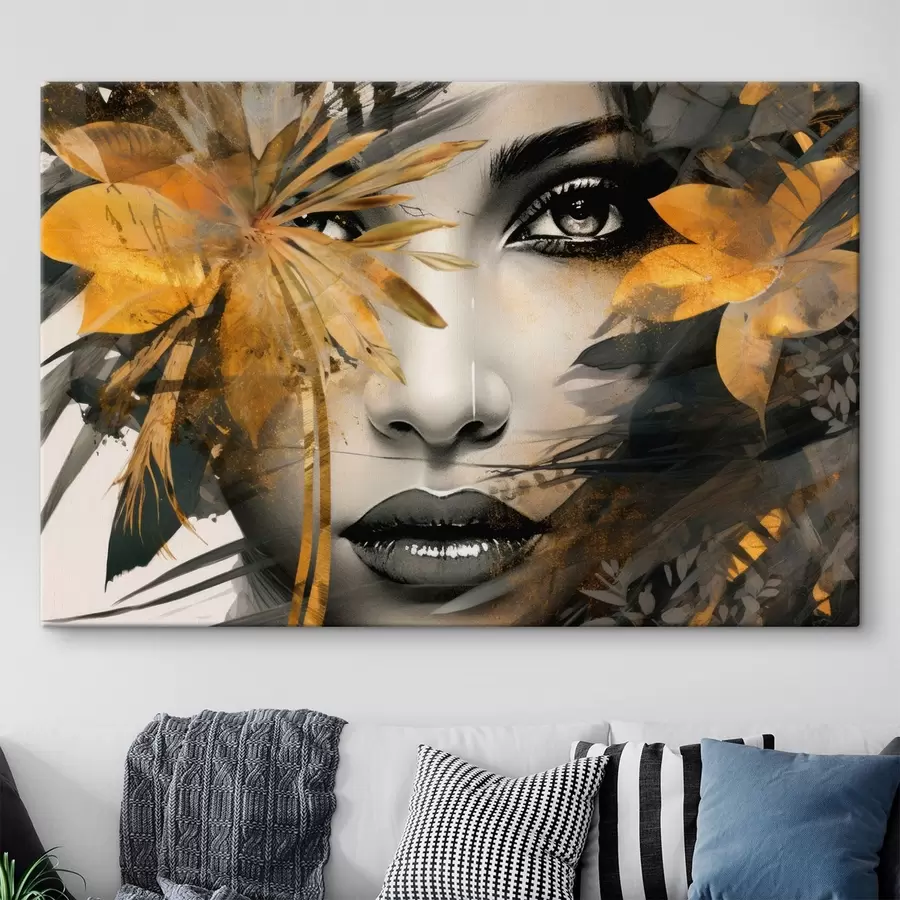 Wandbilder Gesicht eines Mädchens im handgemalten Stil s43469